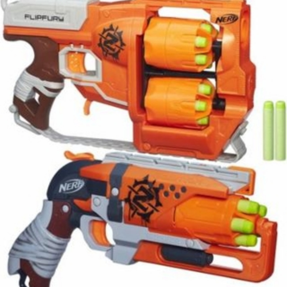 2 zombie strike Nerf guns with bullets